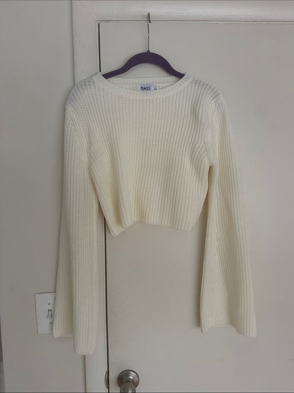 NWOT Princess Polly Cropped Flare Sleeve Sweater S/M
